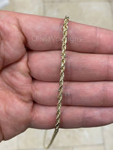 14K Solid Yellow Gold Necklace Gold Rope Chain, 14K Gold Rope Chain, 14K Rope Chain, Rope Gold Chain, Diamond-Cut, Men, Woman 3mm